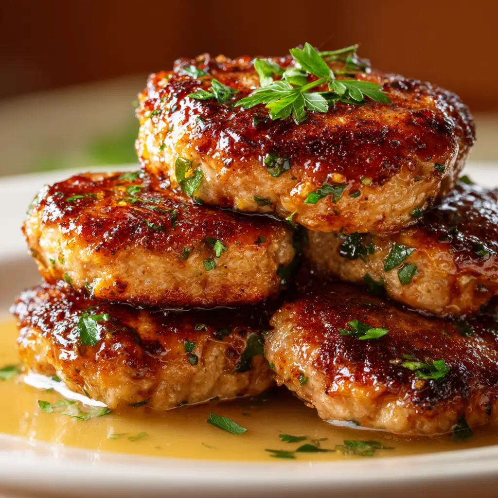 The uncooked garlic parmesan chicken meatloaf shaped in a loaf pan and topped with a sweet and tangy ketchup-based glaze before baking.