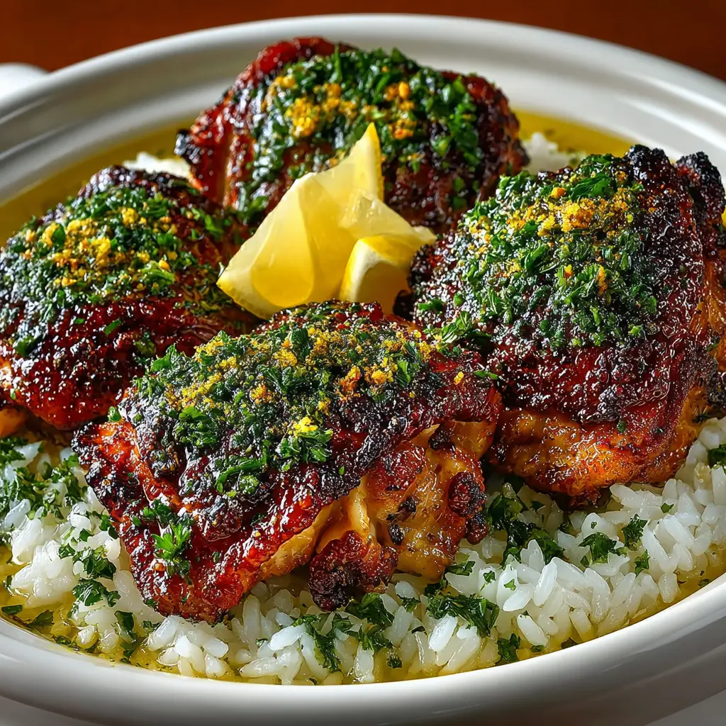 The whole seasoned chicken placed on a bed of lemon and onion slices inside the slow cooker pot before cooking.