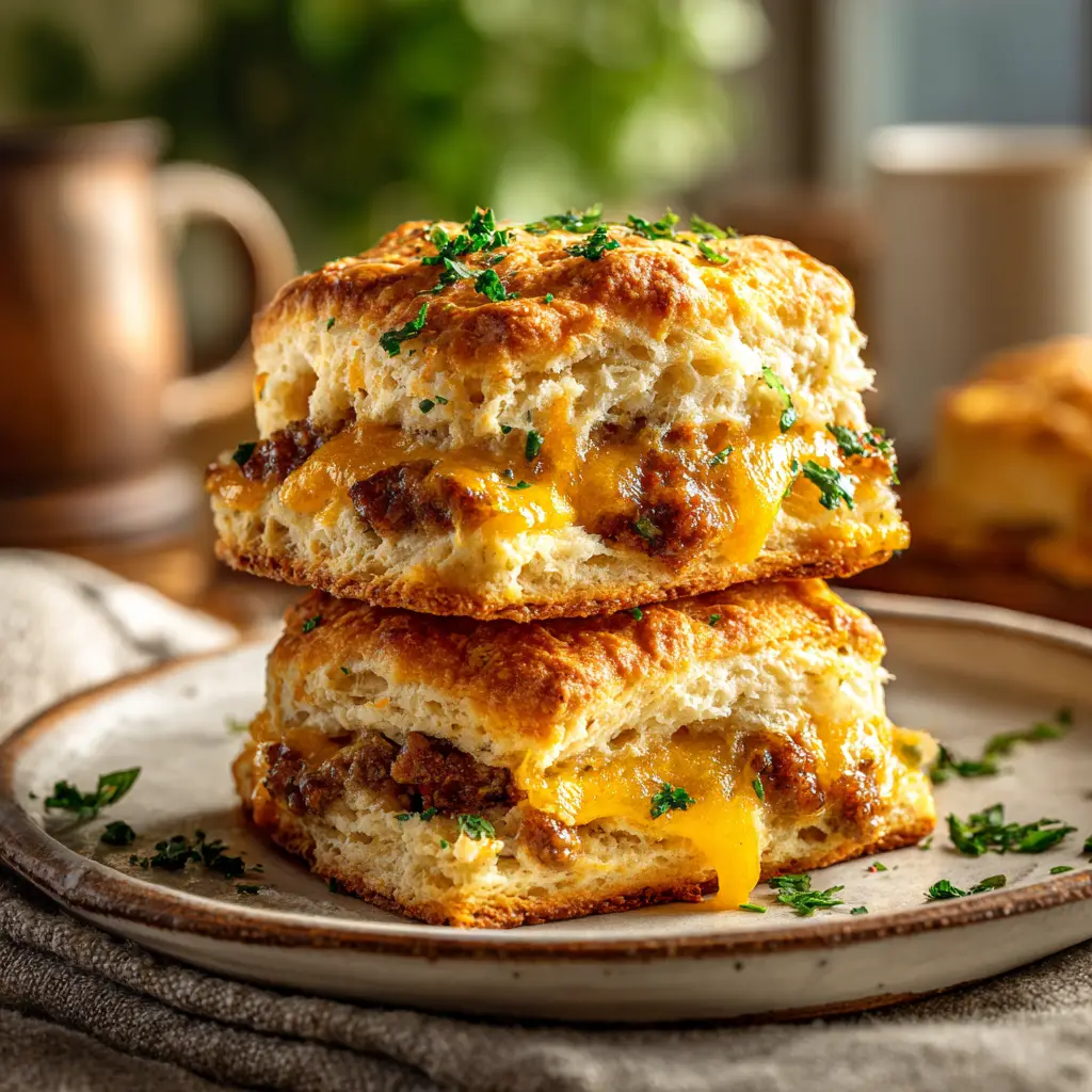 The biscuit batter being poured into a baking dish filled with melted butter, an essential step in the butter swim biscuit recipe.