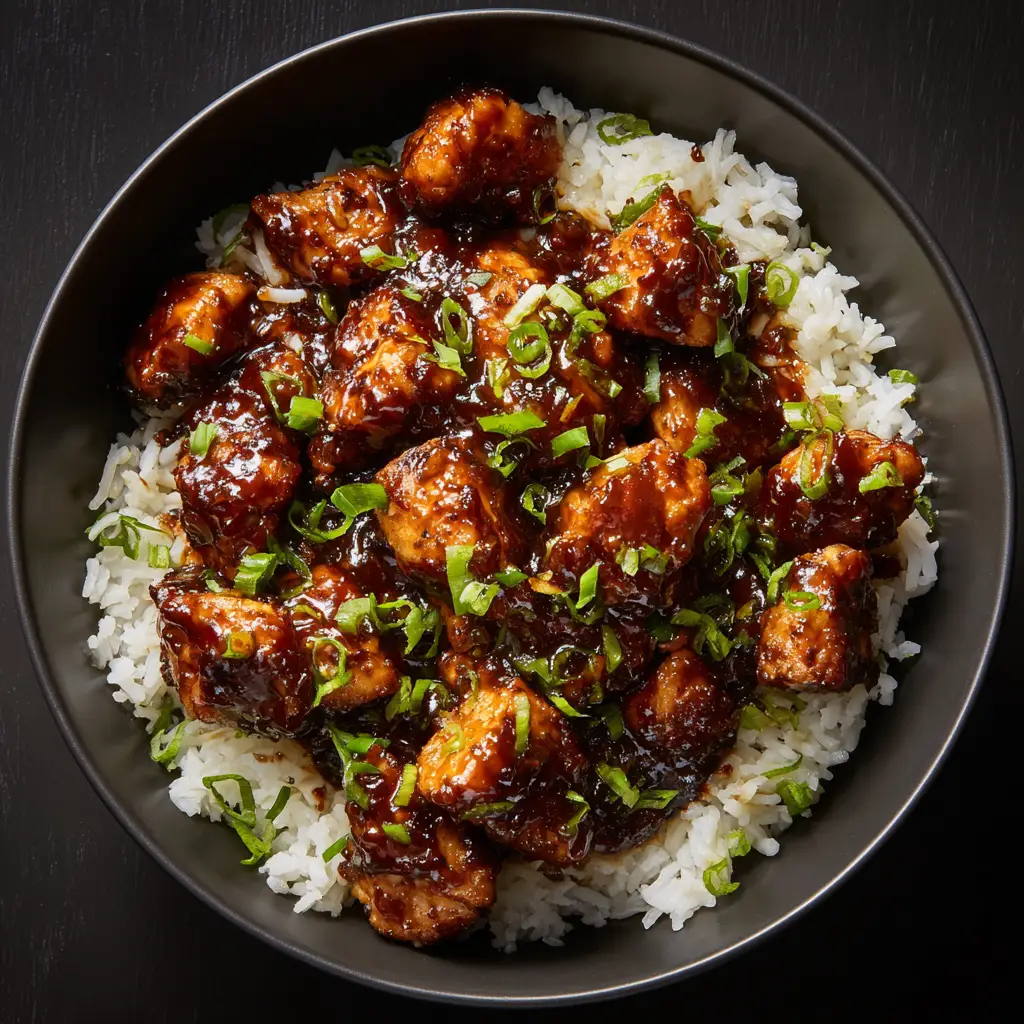 A baking dish of freshly baked honey BBQ chicken, bubbly and caramelized right out of the oven, ready to be served.