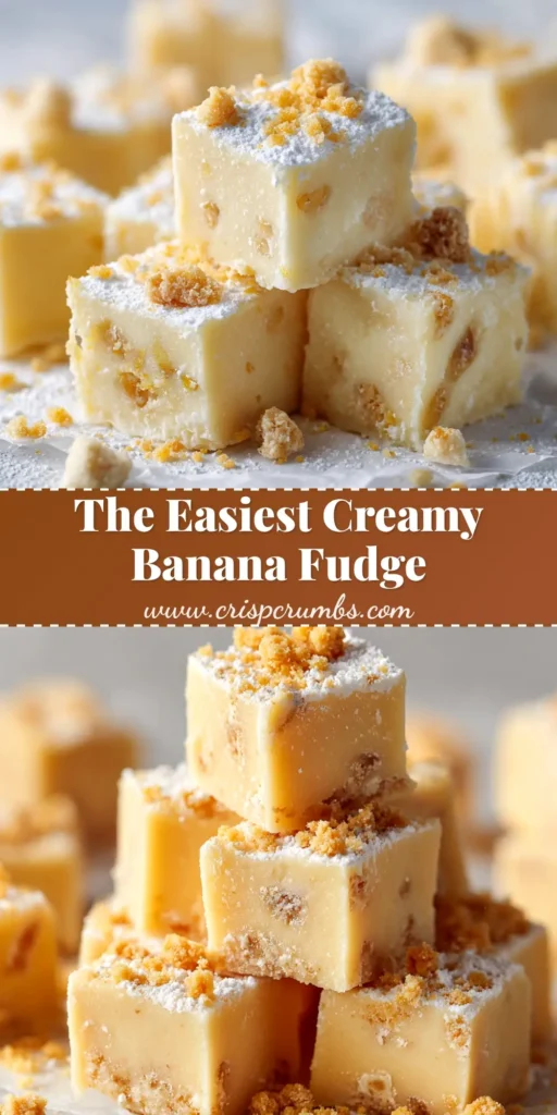 Easy Banana Fudge Recipe with a creamy texture and real banana flavor. Perfect for a quick, no-bake dessert!