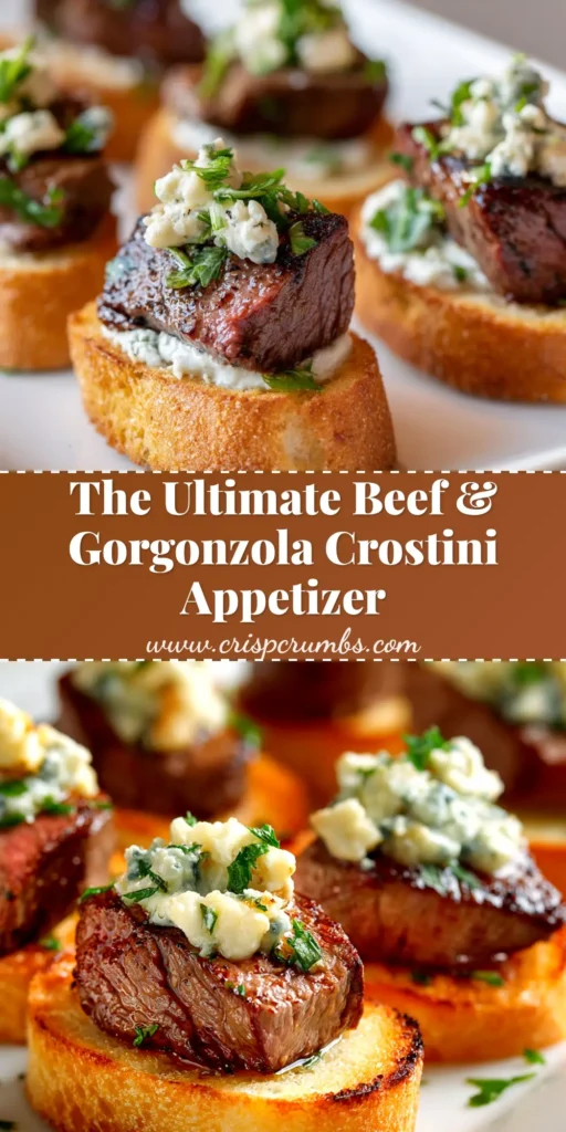 A platter of beef tenderloin crostini with creamy horseradish sauce and chive garnish. The perfect elegant party appetizer.