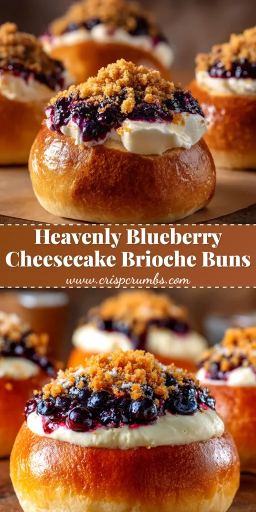 A pan of freshly baked Blueberry Cheesecake Brioche Buns, with golden brown tops and swirls of blueberry and cream cheese filling.