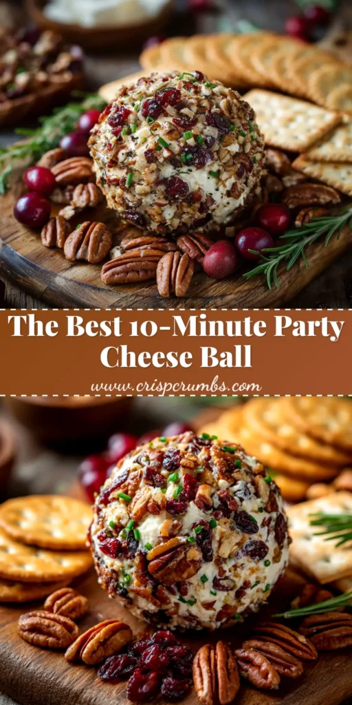 A classic cheese ball recipe coated in pecans and bacon, ready to be served as a holiday appetizer.