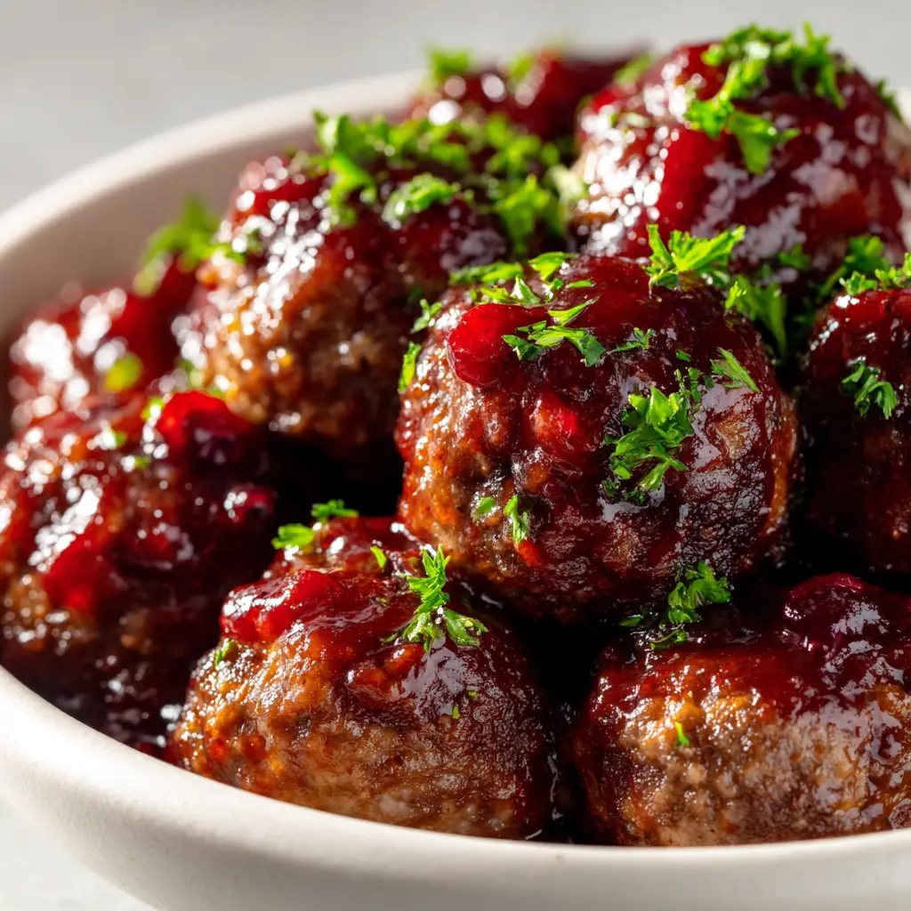 A macro photograph of perfectly browned homemade meatballs ready to be mixed with tangy meatball sauce.