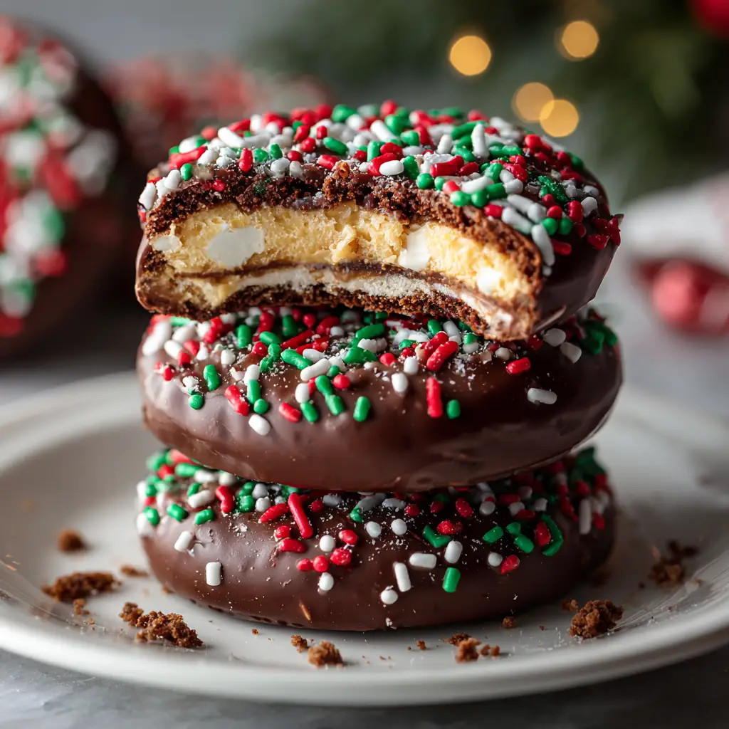 The process of mixing chow mein noodles into the melted chocolate and peanut butter mixture in a glass bowl.