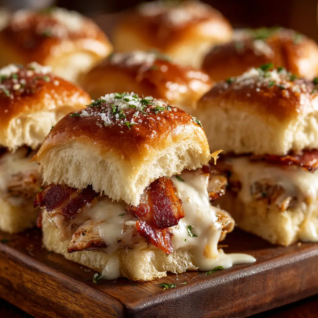 Brushing the rich maple-butter glaze over the tops of the unbaked sliders. The glaze is a key component for the recipe's signature flavor.