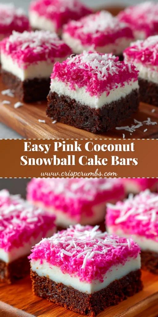 An overhead shot of Pink Coconut Snowball Cake Bars arranged neatly on a platter. The bars are bright pink from the coconut topping and sliced into perfect squares.