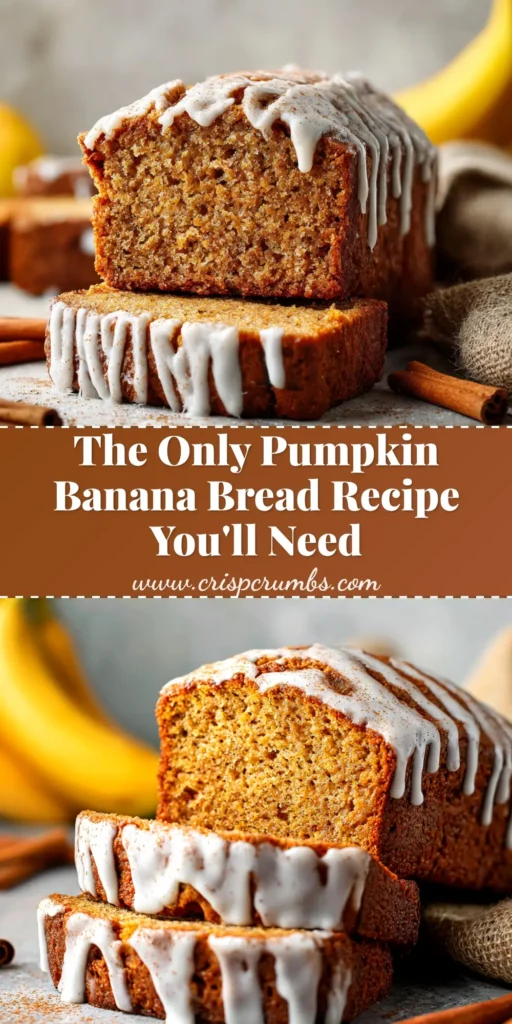 A beautiful slice of moist pumpkin banana bread on a plate, showing the perfect texture and warm color.