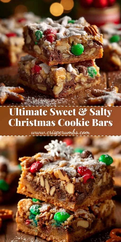 Santa's Trash Cookie Bars are the ultimate Christmas treat! This easy no-bake recipe is packed with pretzels, chips, and candy. The perfect salty and sweet dessert for holiday parties.