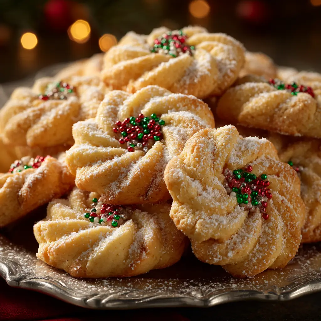 Unbaked Twisted Christmas Cookie dough ropes arranged on a parchment-lined baking sheet, ready for the oven.