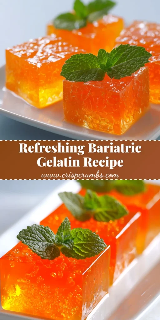 A vibrant orange bariatric gelatin recipe served in a clear glass, highlighting its smooth texture. This high-protein, sugar-free dessert is perfect for a post-op diet.