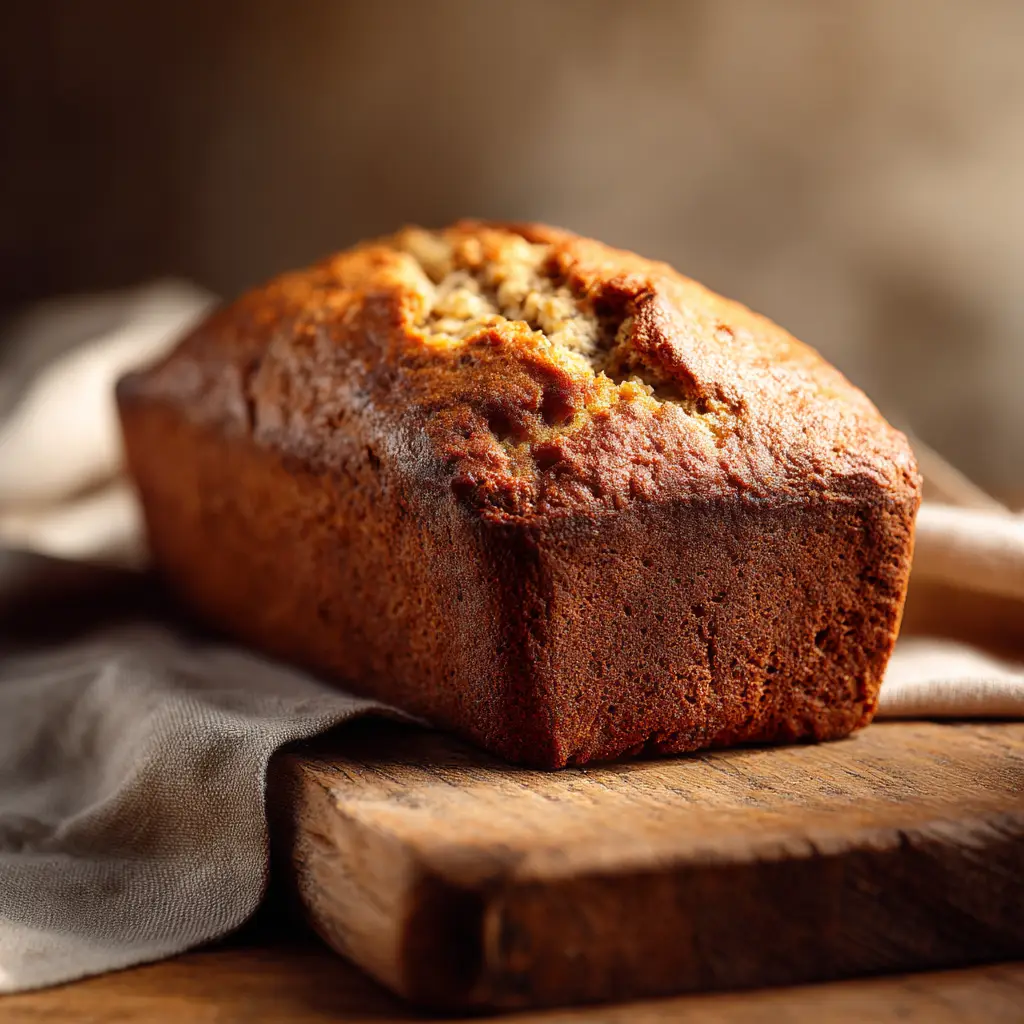 A slice of easy homemade banana bread on a plate, highlighting its moist and soft texture.