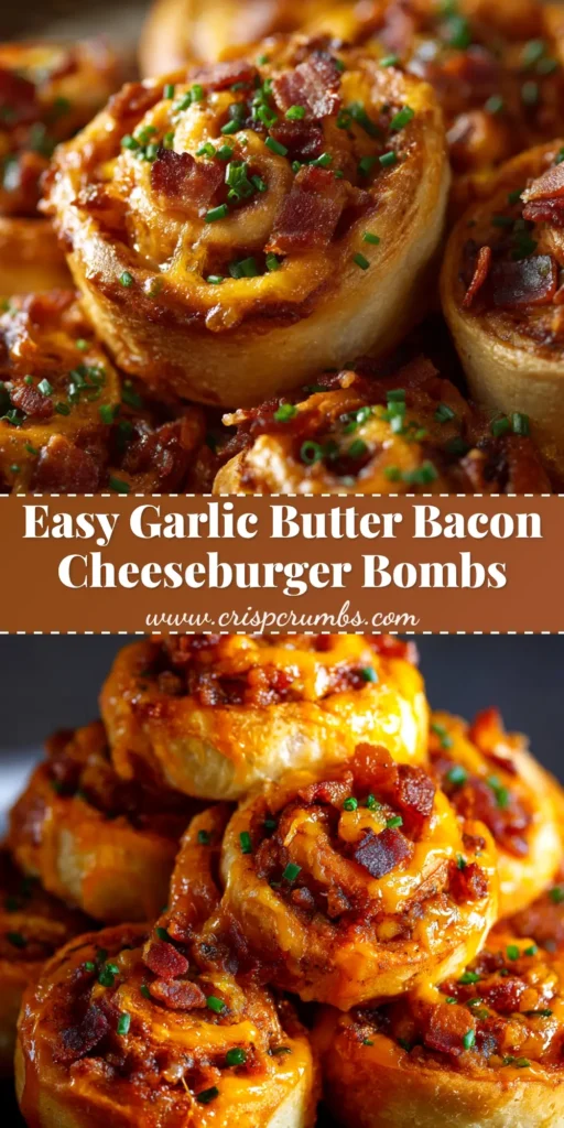 An ultimate garlic butter bacon cheeseburger on a toasted brioche bun, dripping with garlic butter sauce and melted cheese, served with a side of fries.