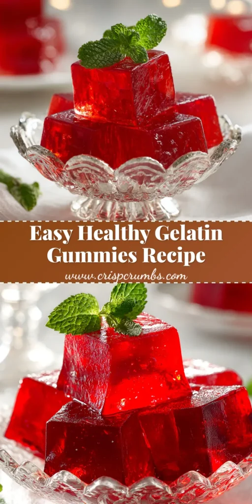 A vibrant and delicious homemade gelatin recipe, cut into perfect cubes. The red gelatin squares are beautifully arranged, showcasing their jiggly texture and rich color.
