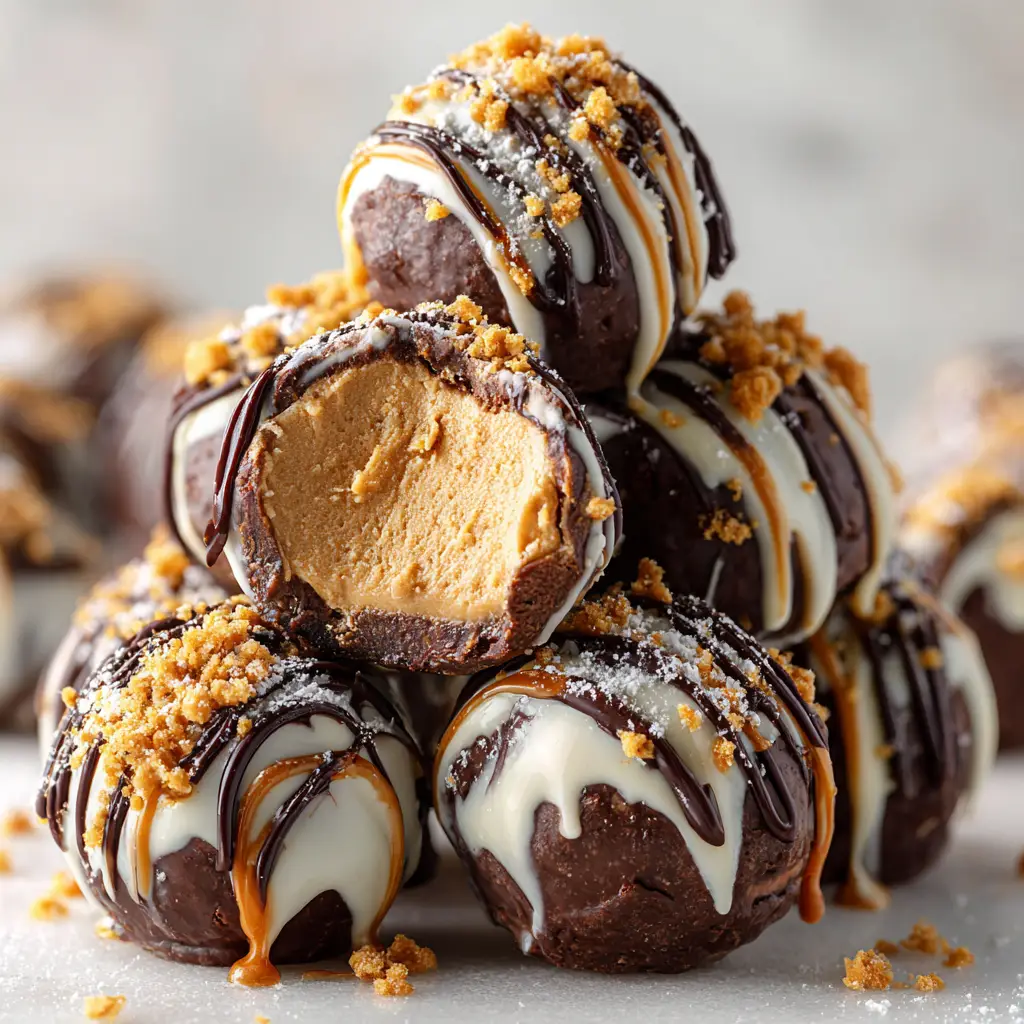 A tray of freshly rolled peanut butter balls on parchment paper before being dipped in chocolate.