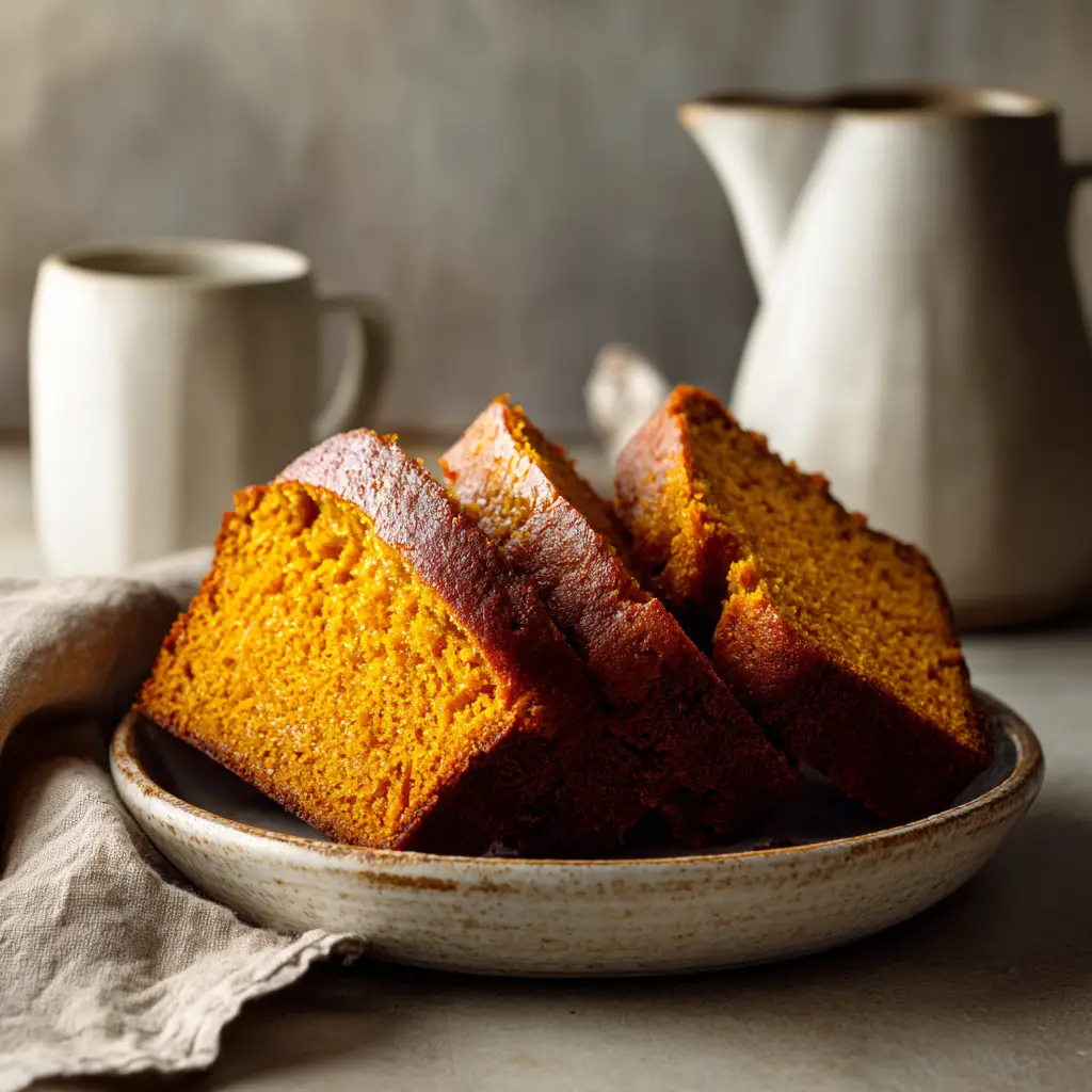 The batter for the spiced pumpkin bread being mixed in a large bowl, showing the simple steps of the recipe.
