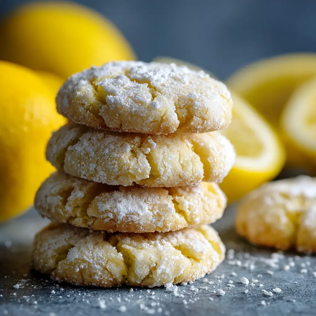 A process shot showing lemon sugar cookie dough balls being rolled in granulated sugar before baking. This step gives them their signature sparkle.