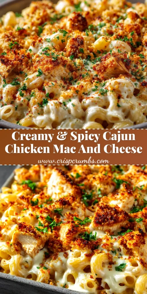 A delicious bowl of creamy Cajun Chicken Mac and Cheese, with tender chicken and a rich, spicy cheese sauce. Perfect comfort food recipe.