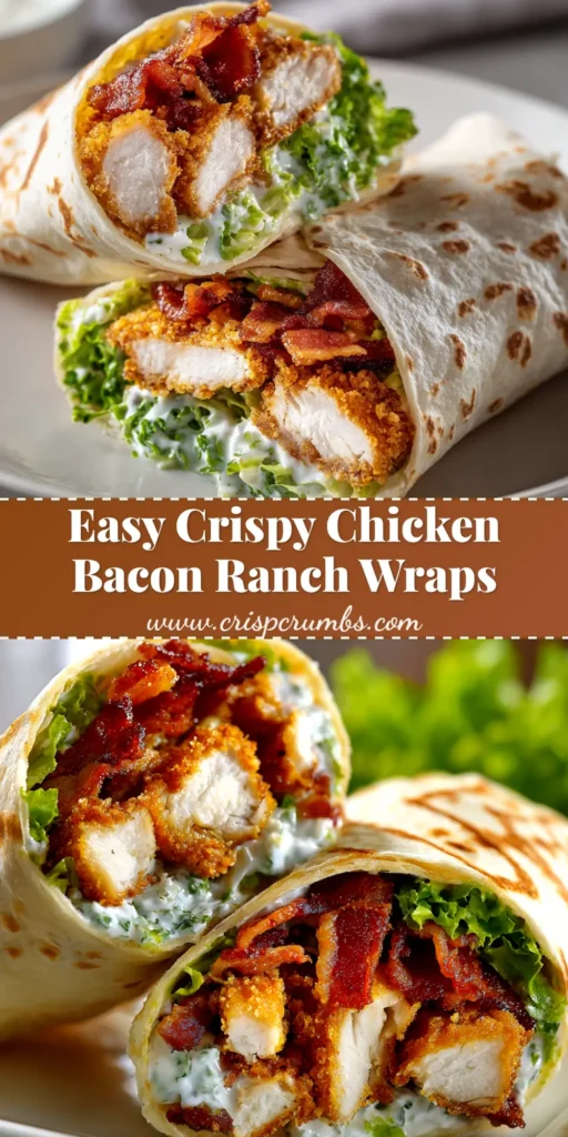 An delicious Chicken Bacon Ranch Wrap sliced in half to show the inside fillings of chicken, bacon, lettuce, tomato, and cheese, with a side of ranch dressing.