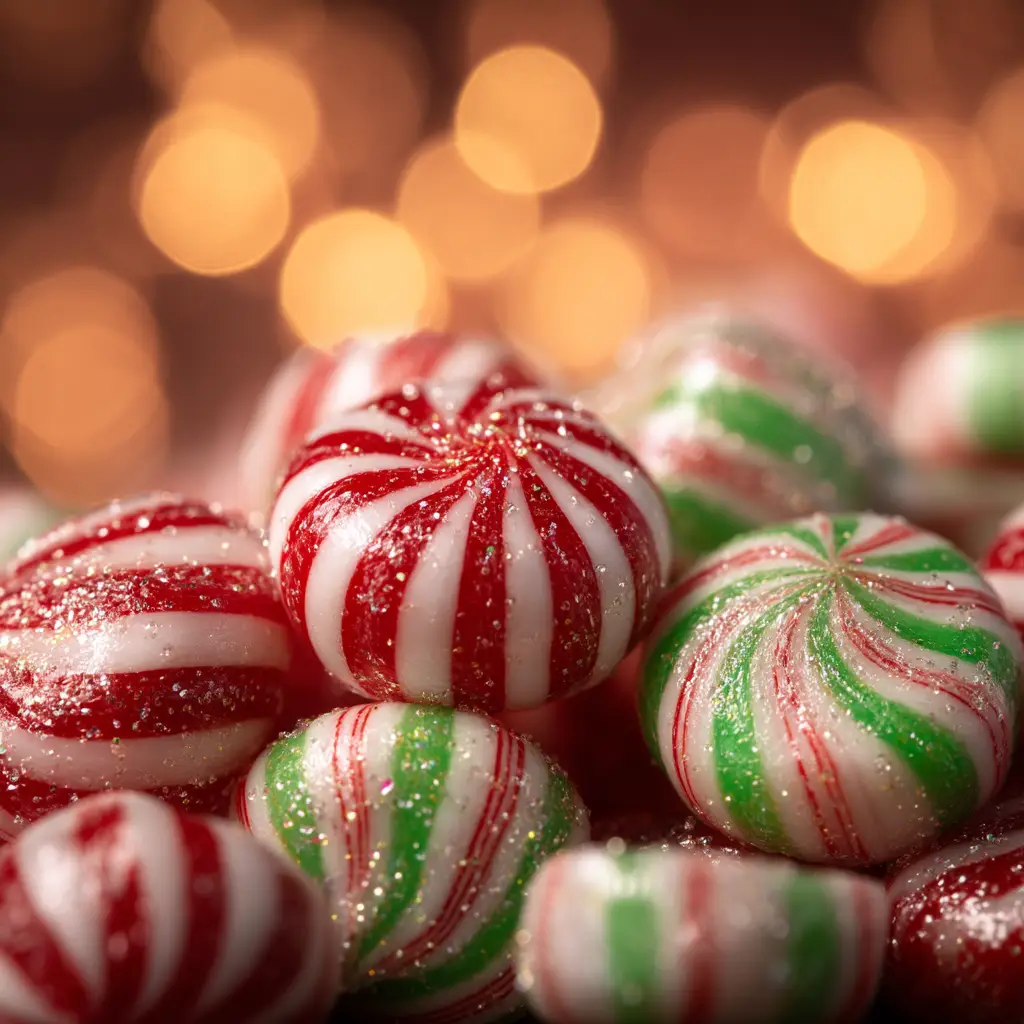 A pile of Christmas peppermint balls ready for dipping, showing the rich, dark cookie and cream cheese mixture.
