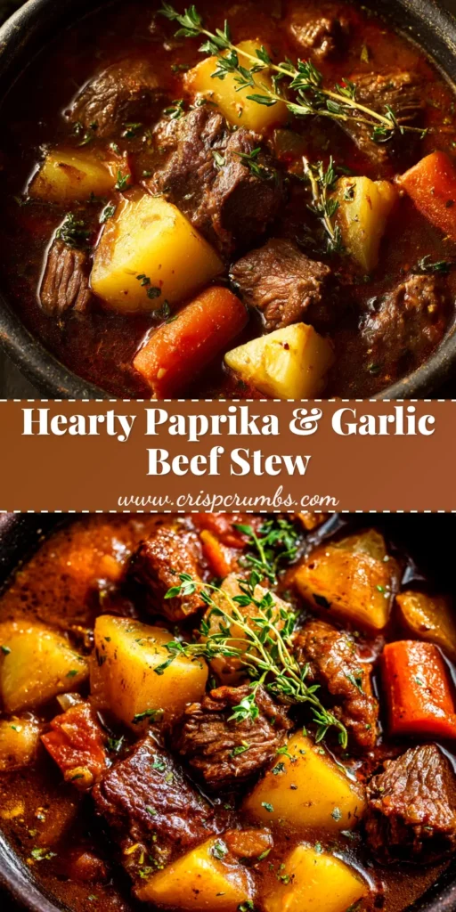 A hearty bowl of classic beef stew recipe with tender beef, carrots, and potatoes in a rich gravy, garnished with fresh parsley.