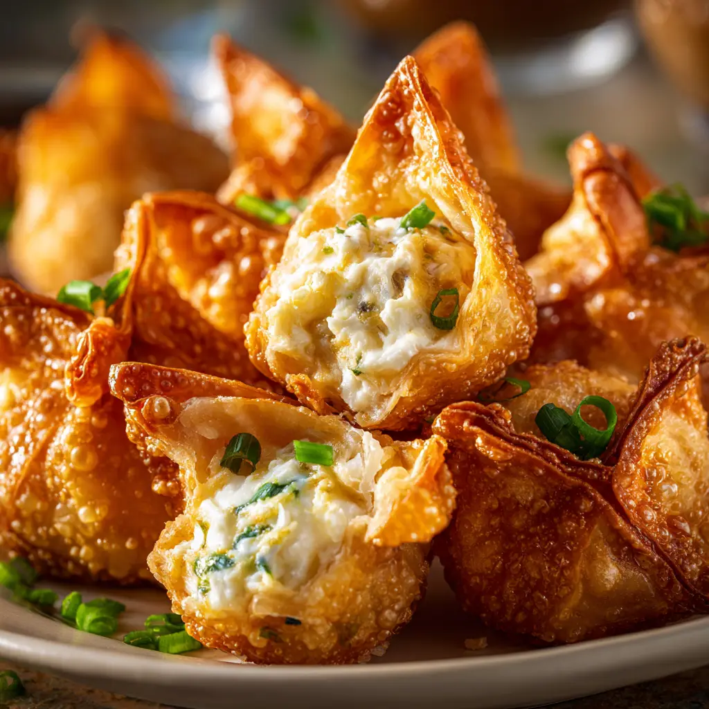 A batch of crab rangoon bombs being assembled in a muffin tin before baking.