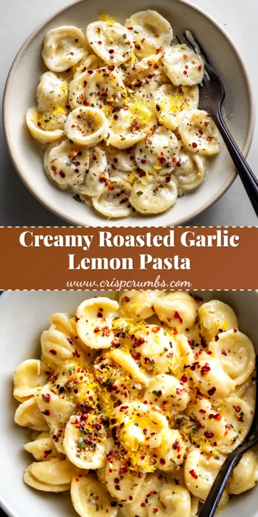 A top-down view of creamy roast garlic and lemon pasta sauce served in a white bowl with fresh parsley, embodying a foolproof and delicious pasta recipe.
