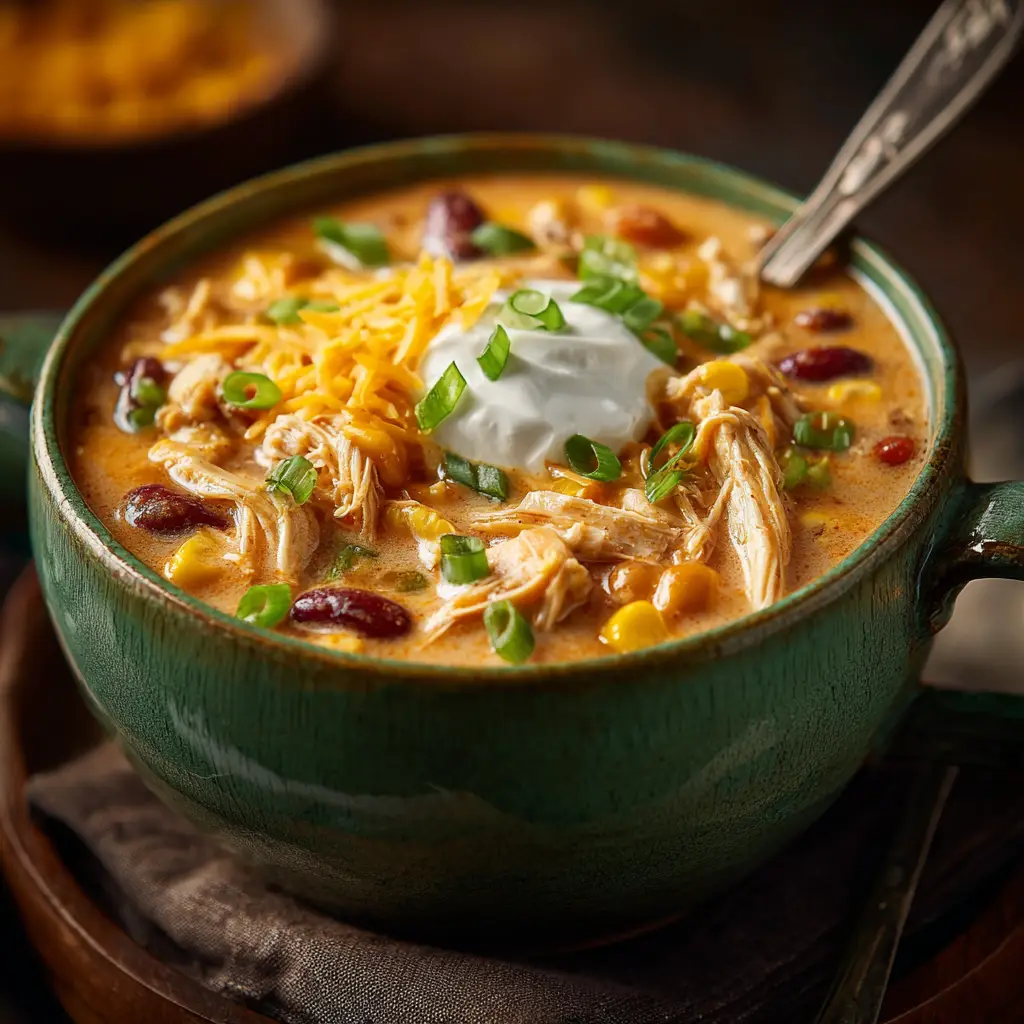 Ingredients for the crockpot chicken chili arranged before cooking, including chicken breasts, beans, corn, and seasonings.