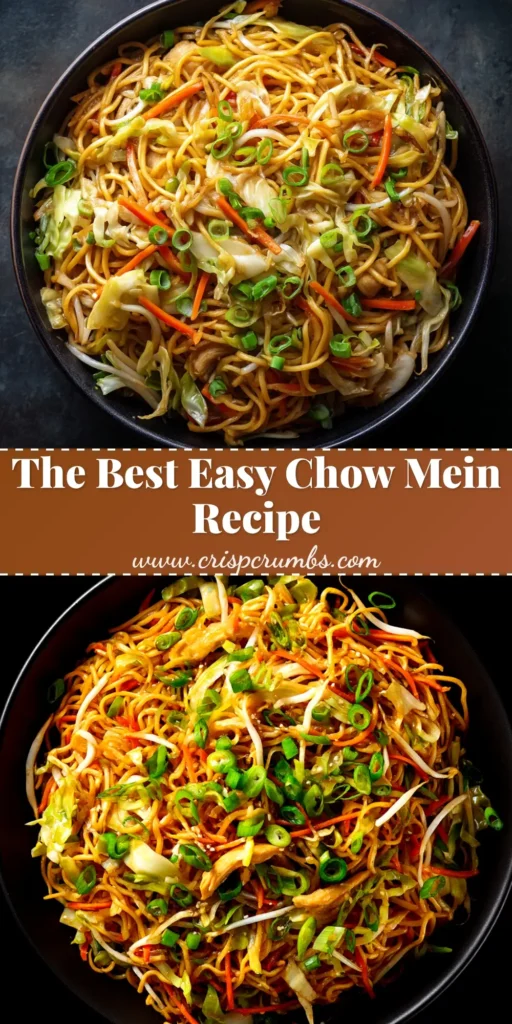 A delicious and easy Chow Mein recipe served in a white bowl, garnished with green onions. This homemade version is better than takeout and ready in 30 minutes.