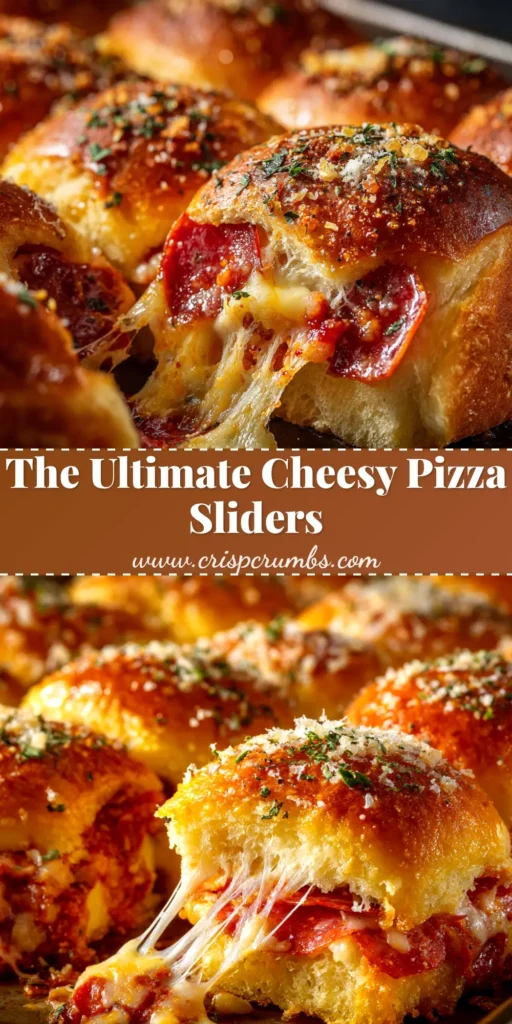 A tray of delicious, cheesy pull-apart pizza sliders made with Hawaiian rolls, pepperoni, and a golden garlic butter topping. Perfect for parties and game day.