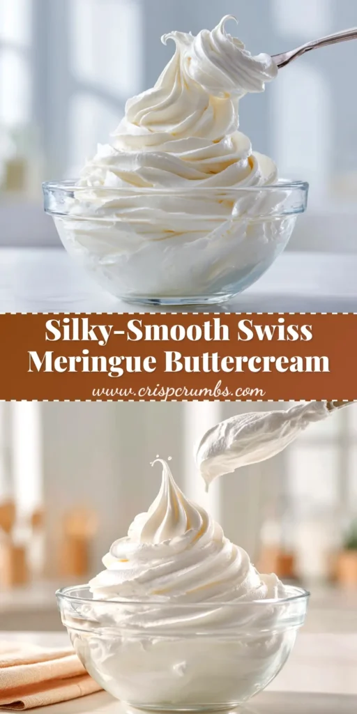 A bowl of silky smooth Swiss Meringue Buttercream with a spatula lifting some to show its perfect texture, ready for frosting cakes.