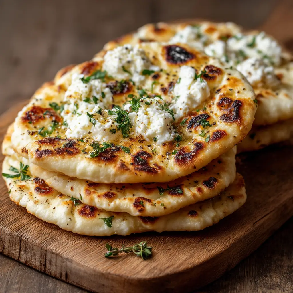 A close-up shot of the high-protein cottage cheese flatbread, showing its flexible texture as it's folded over.