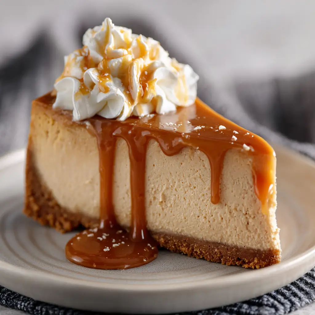 The smooth peanut butter cheesecake batter being poured into the prepared chocolate cookie crust before baking.