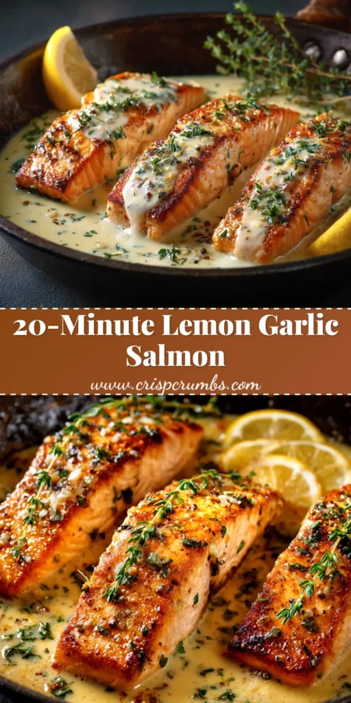 A perfectly cooked Pan-Seared Salmon fillet with crispy skin, garnished with fresh parsley and a lemon wedge, ready to be served. The ultimate 10-minute dinner recipe.