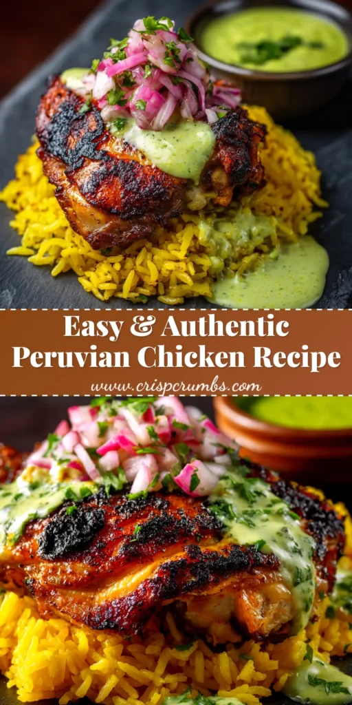 A vibrant one-pot Peruvian chicken and rice dish, also known as Arroz con Pollo Peruano, served in a cast-iron pan with fresh cilantro.
