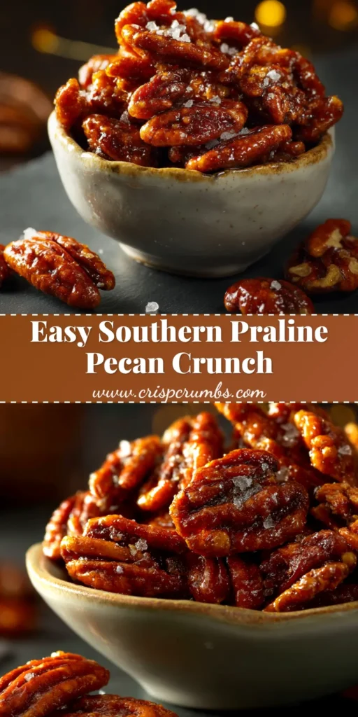 An overhead shot of homemade praline crunch recipe pieces scattered on a surface, highlighting their crunchy texture and caramelized color.