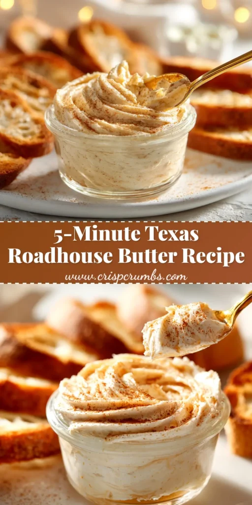 A bowl of copycat Texas Roadhouse Cinnamon Honey Butter next to warm dinner rolls, ready to be spread.