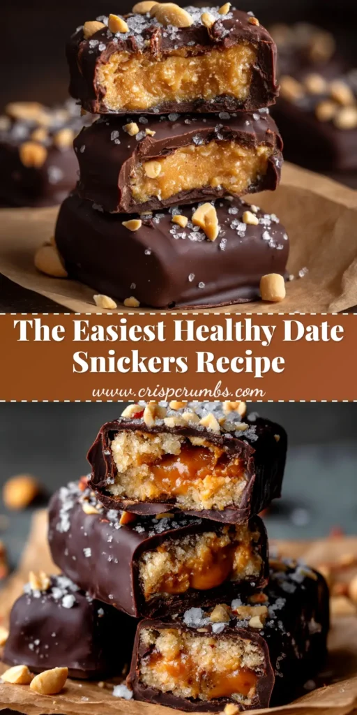 An overhead shot of homemade Date Snickers on a plate. This easy Date Snickers Recipe is a healthy, no-bake dessert.