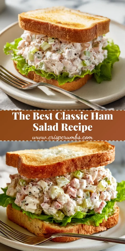 A bowl of classic ham salad recipe spread, ready to be served. The perfect way to use leftover ham for a delicious and easy meal.