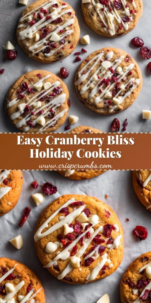 A close-up shot of perfectly frosted Cranberry Bliss Cookies arranged on a plate, showcasing the white chocolate, cranberries, and cream cheese frosting. The ultimate Starbucks copycat recipe.