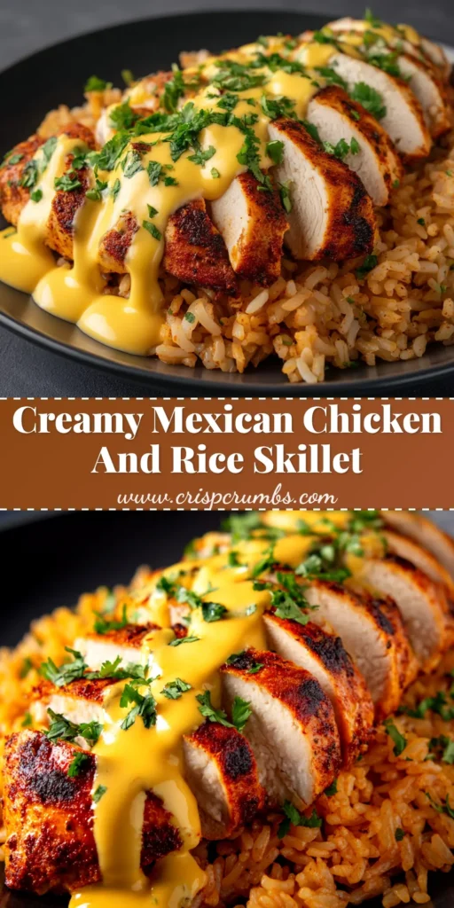 A top-down view of juicy, shredded Mexican chicken in a cast-iron skillet, surrounded by fresh cilantro, lime wedges, and spices. Perfect for tacos and bowls.