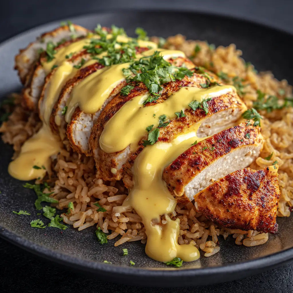 Two vibrant Mexican chicken tacos on a plate, generously filled with shredded chicken and topped with fresh cilantro and diced onions.