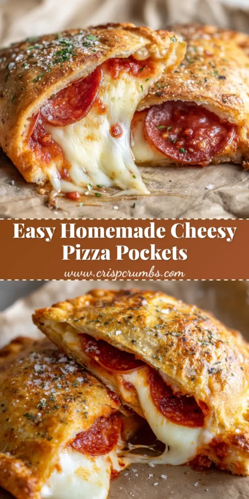 A freshly baked homemade pizza pocket torn in half revealing gooey stretchy melted mozzarella cheese, thick red marinara sauce, and pepperoni slices.