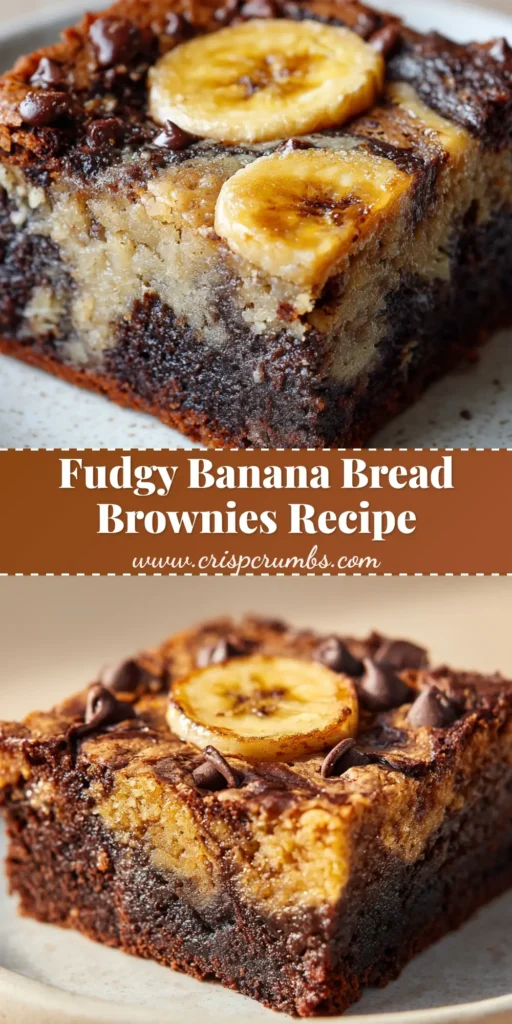 A decadent square of marbled Banana Bread Brownies topped with a caramelized banana slice.
