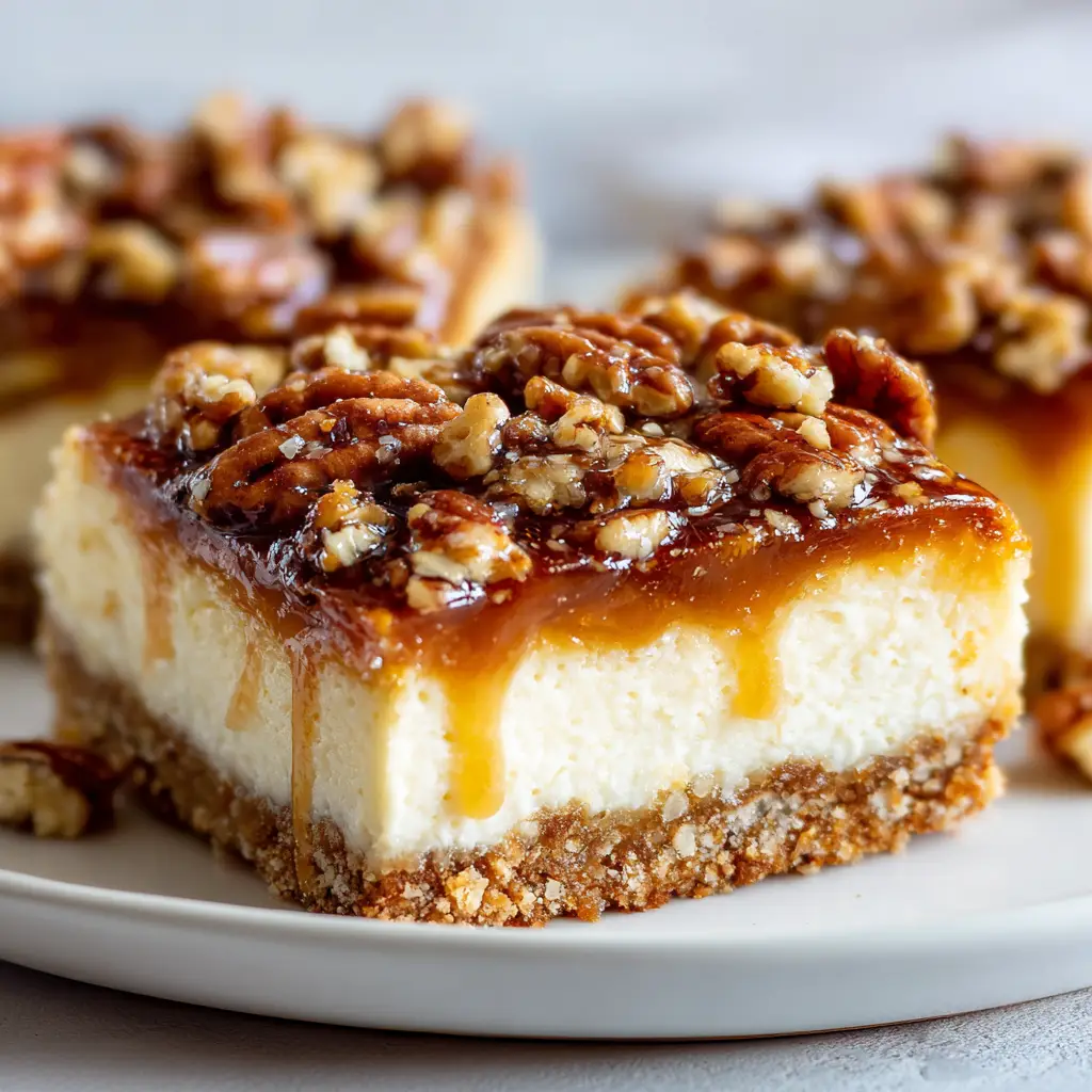 Detailed view of the crumbly baked golden-brown graham cracker crust under a smooth cream cheese filling.