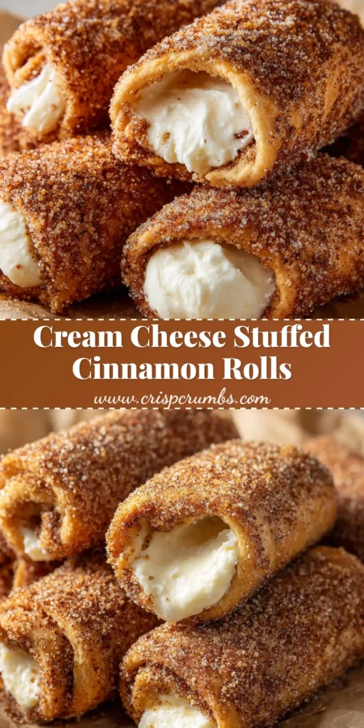 A close-up overhead shot of several Cream Cheese Cinnamon Rolls coated in crunchy cinnamon sugar, with one torn open to reveal the warm, gooey cream cheese filling.