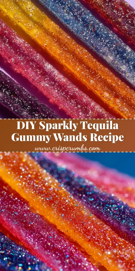 A close up shot of several finished Tequila Gummy Wands arranged on a festive plate, ready for a party.