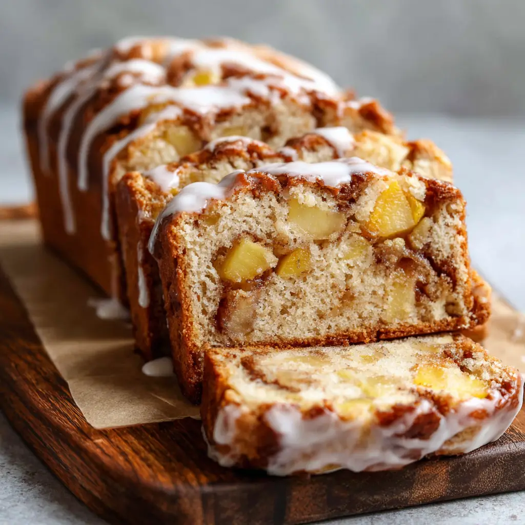 A golden-brown baked bread loaf crust covered in a thick semi-translucent vanilla icing.