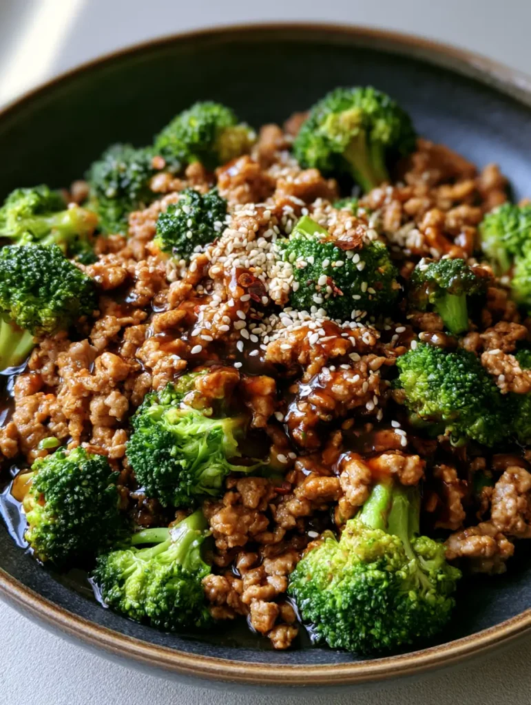 Hausgemachte Puten-Hackfleisch Pfanne mit dunkler Sauce in einer Keramikschale.